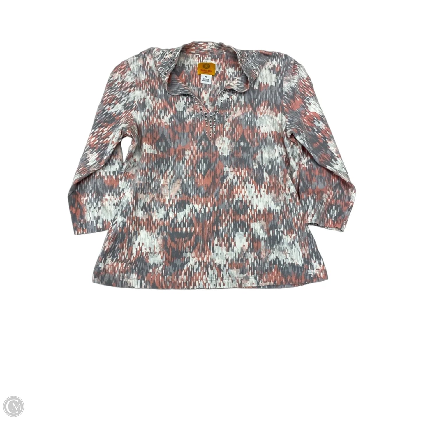 Top Long Sleeve By Ruby Rd In Grey & Pink, Size: Sp