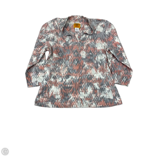 Top Long Sleeve By Ruby Rd In Grey & Pink, Size: Sp