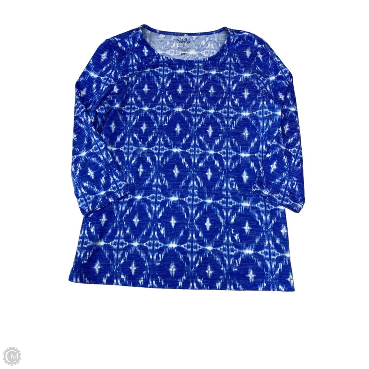 Blouse Long Sleeve By Croft And Barrow In Blue, Size: S