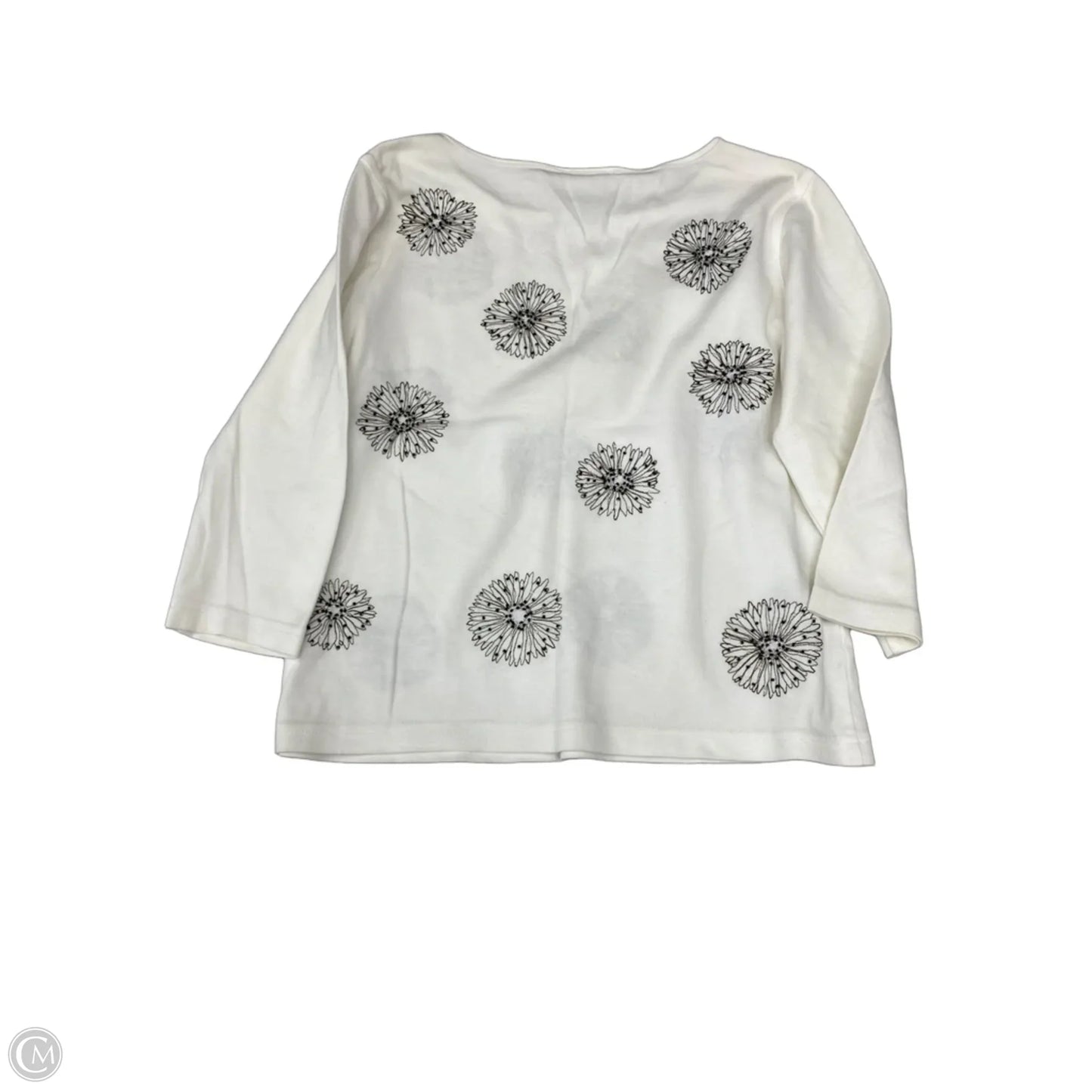 Top 3/4 Sleeve By Talbots In Black & Cream, Size: Sp