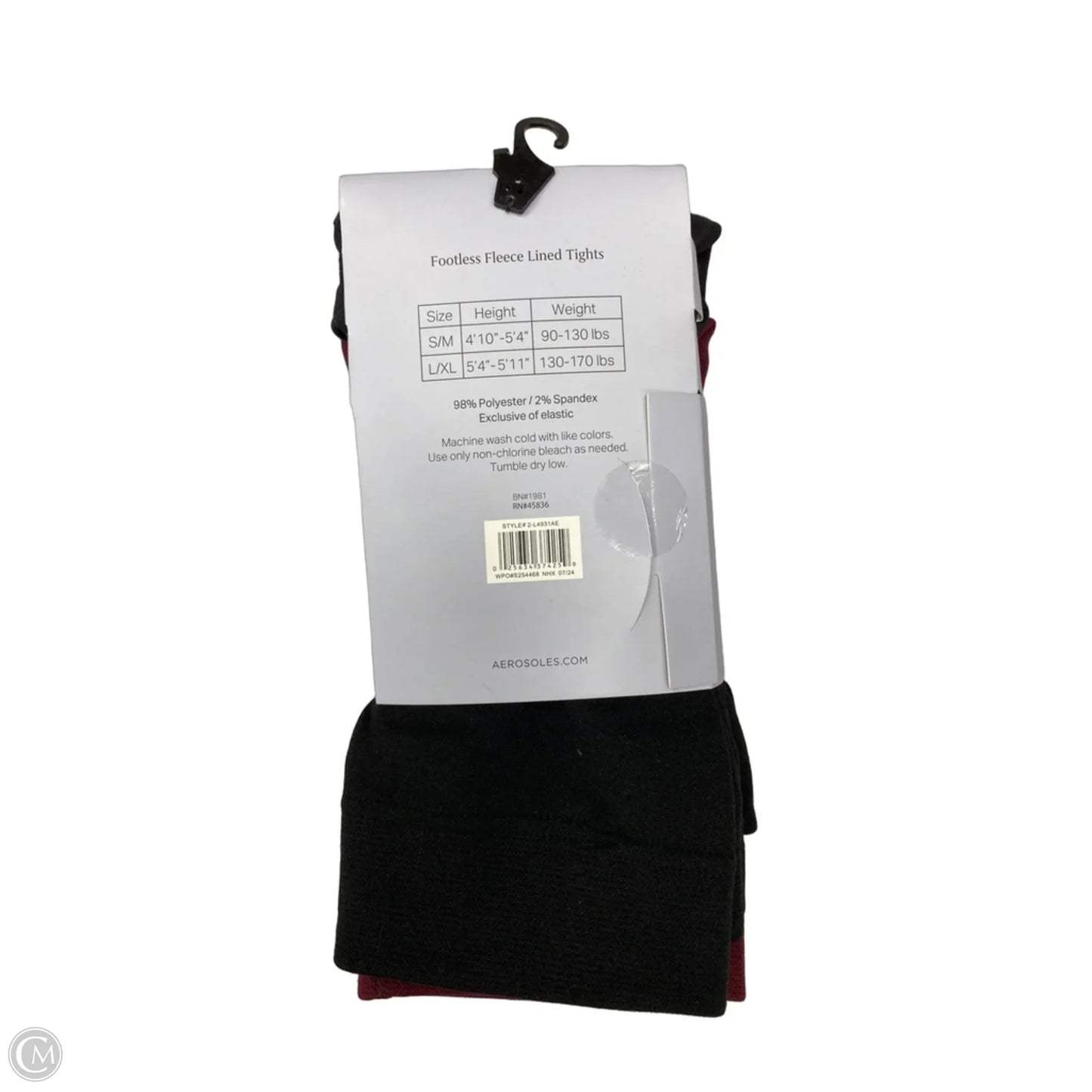 Tights By Aerosoles In Black & Red, Size: S