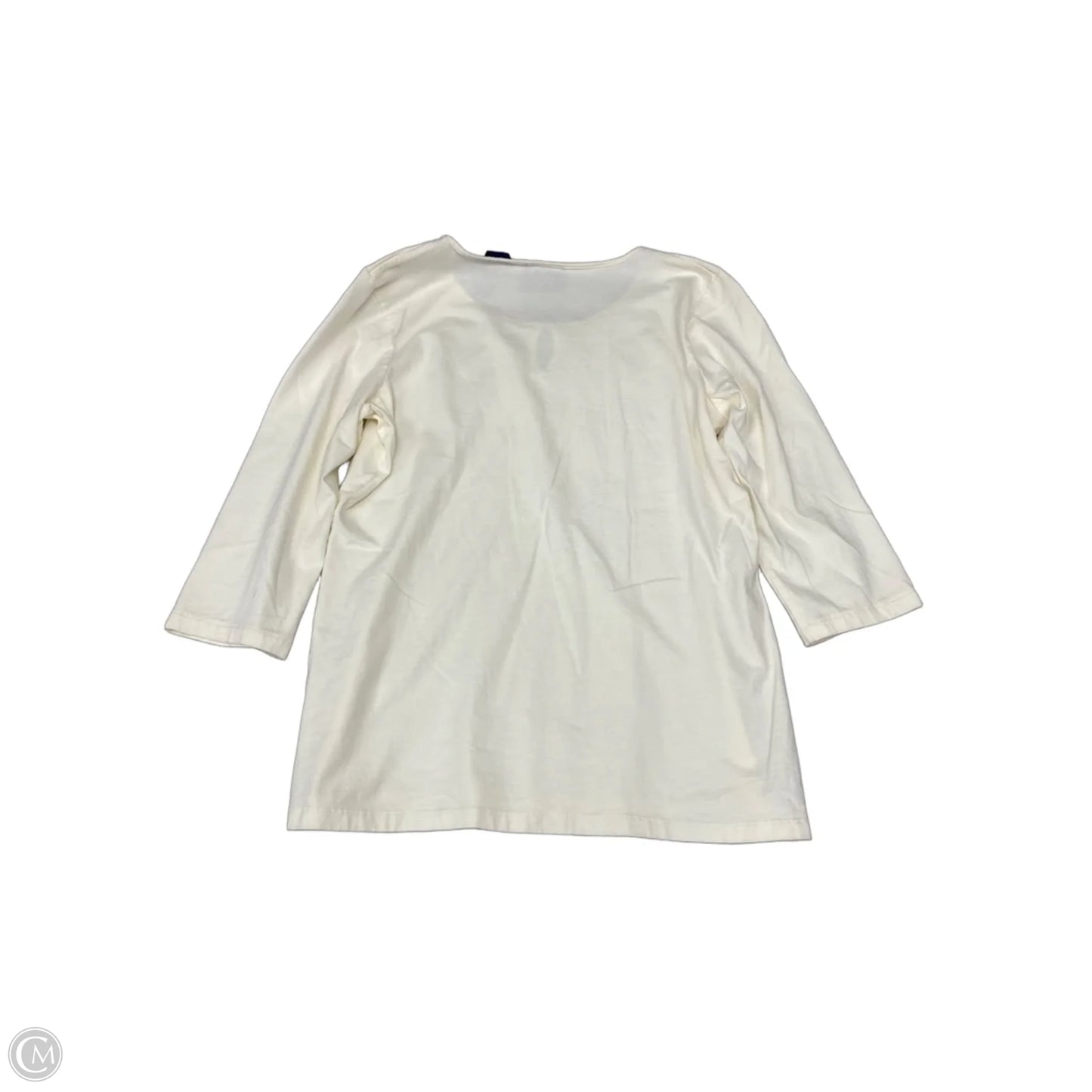 Top 3/4 Sleeve By J H Collectibles In Cream, Size: M