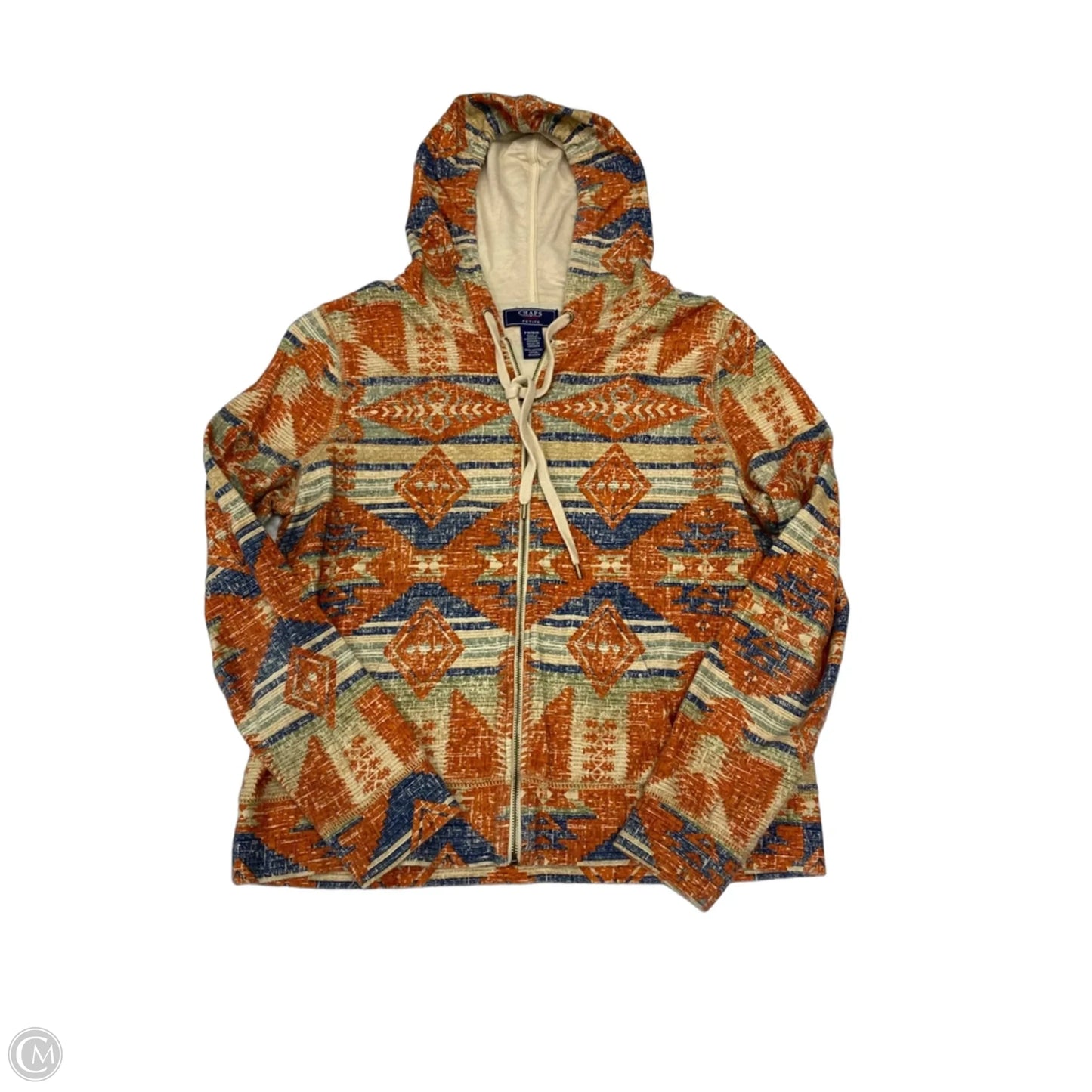 Sweatshirt Hoodie By Chaps In Geometric Pattern, Size: Mp
