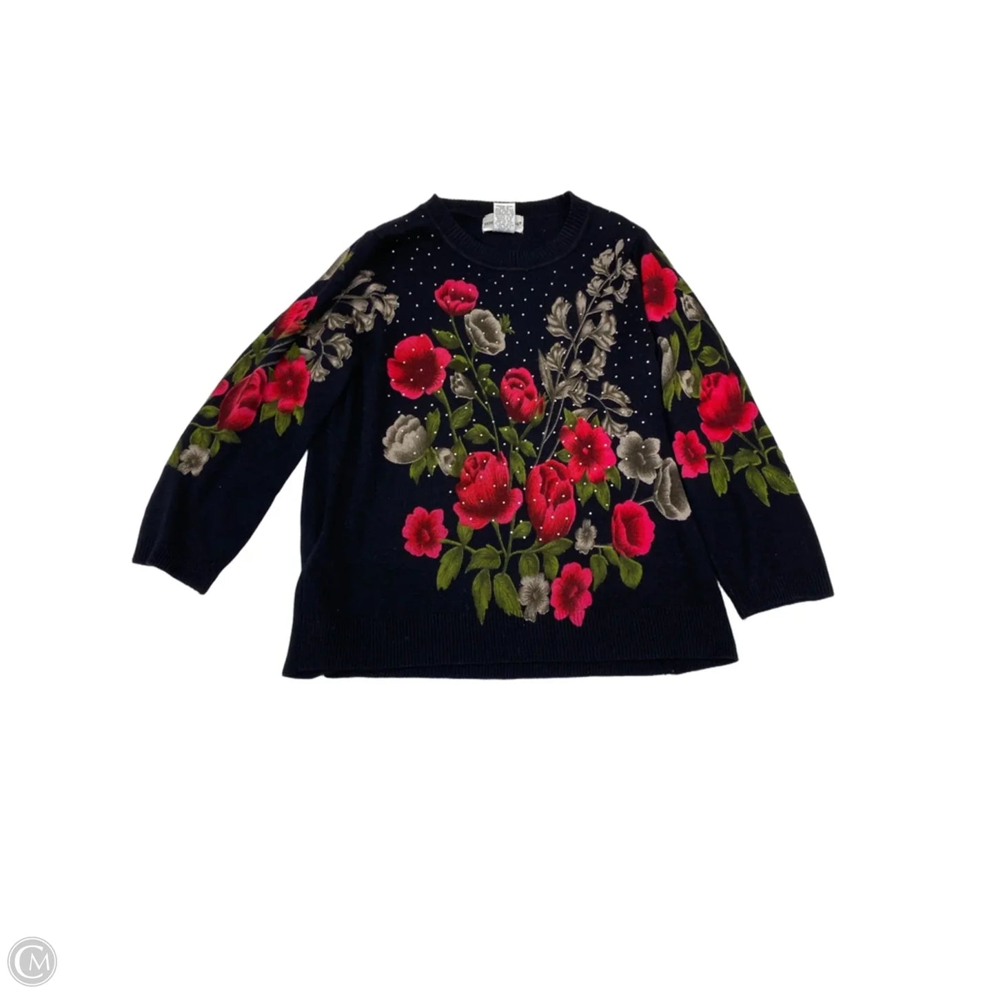 Sweater By Rebecca Malone In Floral Print, Size: Mp