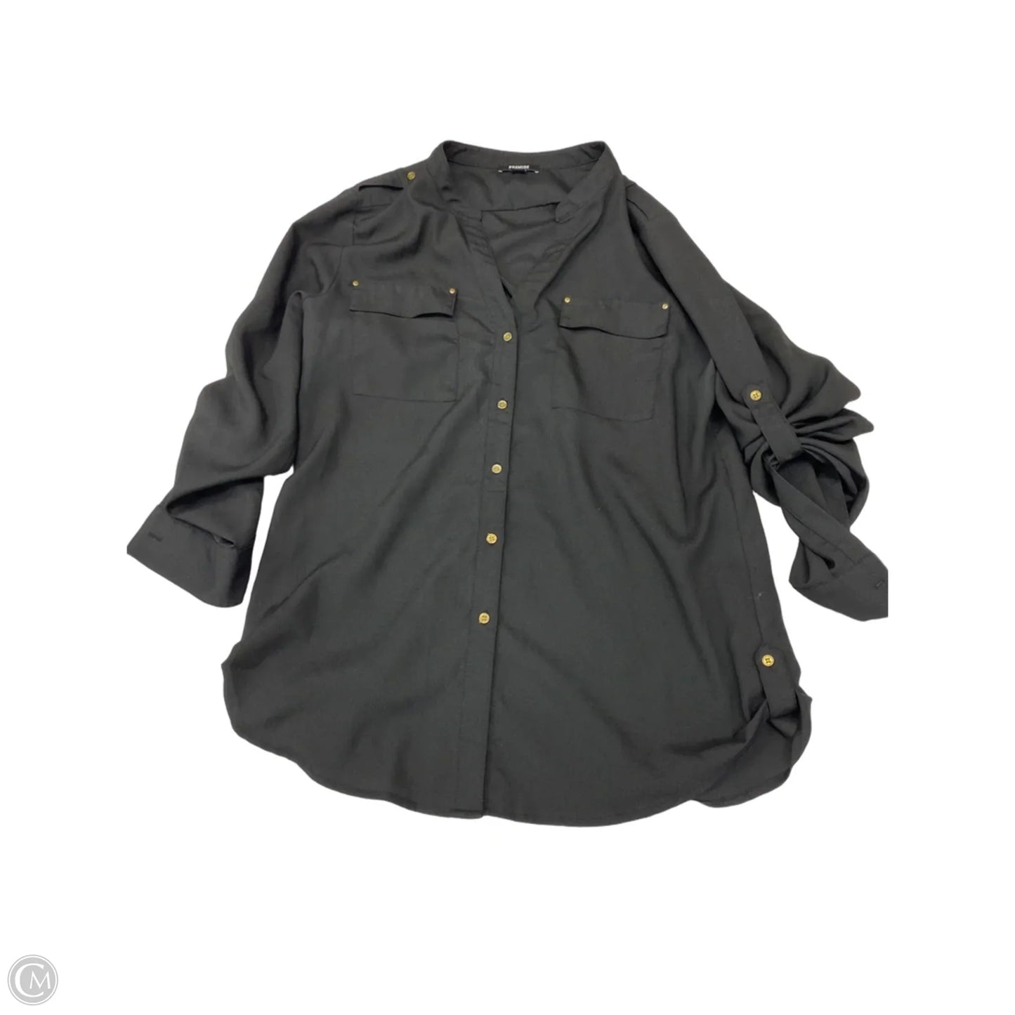 Top Long Sleeve By Premise In Black, Size: M