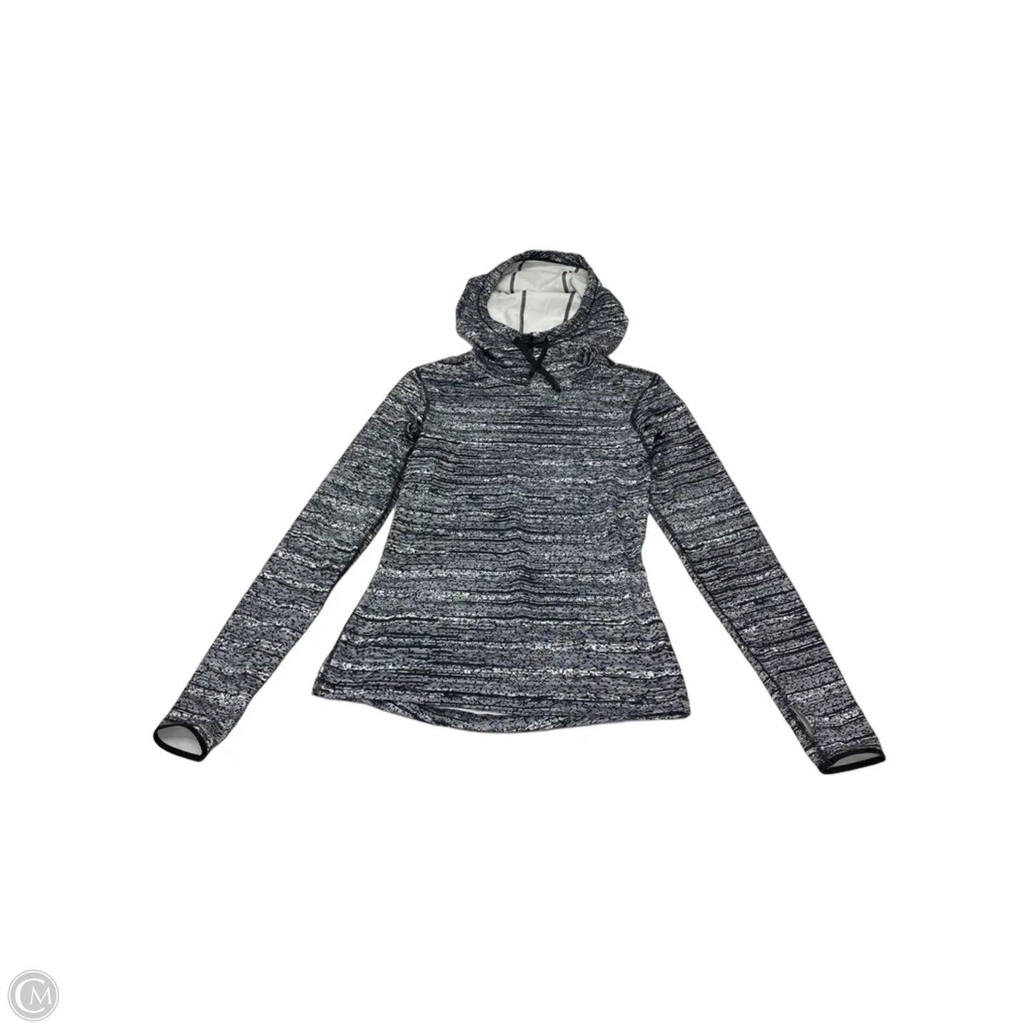Athletic Sweatshirt Hoodie By Nike In Black & White, Size: S