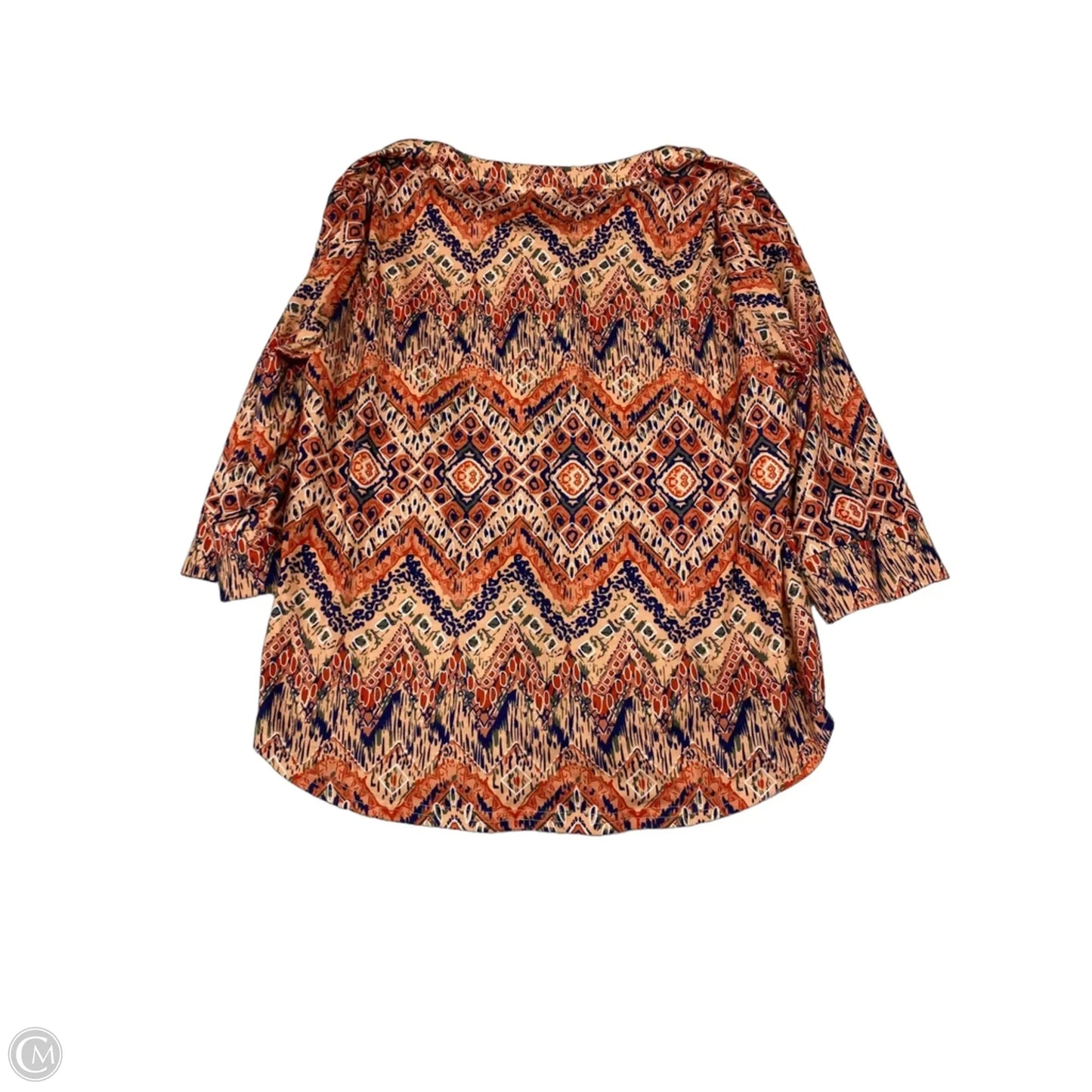 Tunic 3/4 Sleeve By Clothes Mentor In Geometric Pattern, Size: Xl