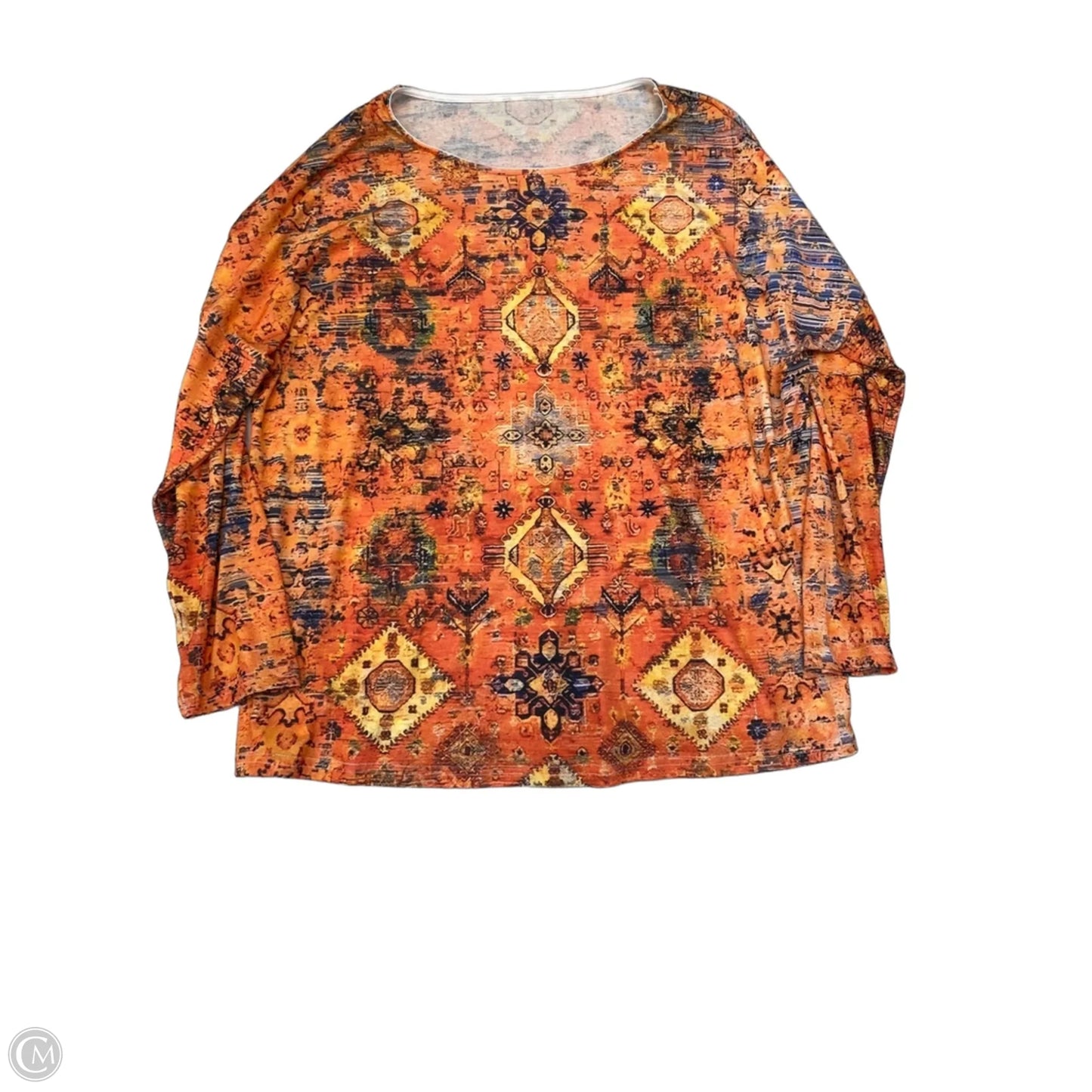 Top Long Sleeve By Clothes Mentor In Orange, Size: Xl