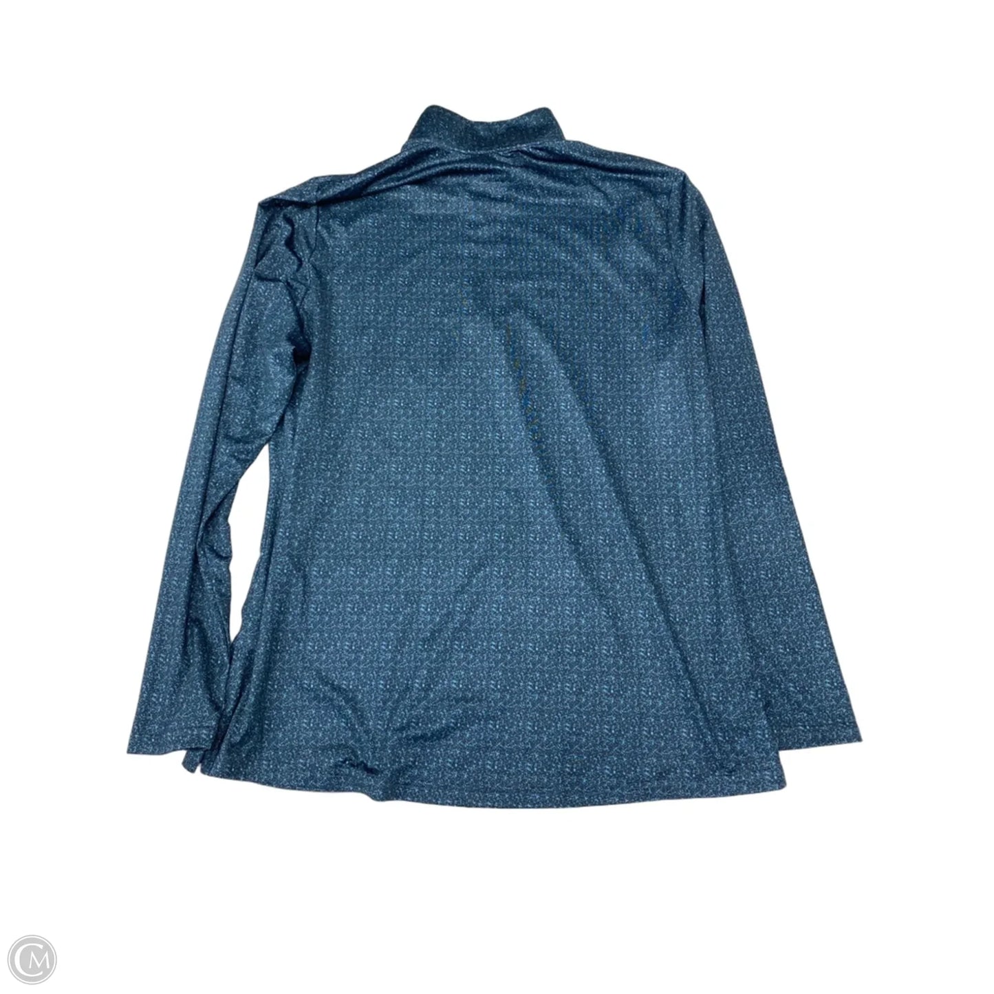 Athletic Top Long Sleeve Collar By Adidas In Teal, Size: Xl