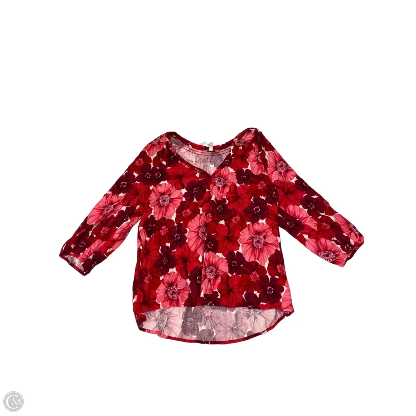 Blouse Long Sleeve By Crown And Ivy In Floral Print, Size: L