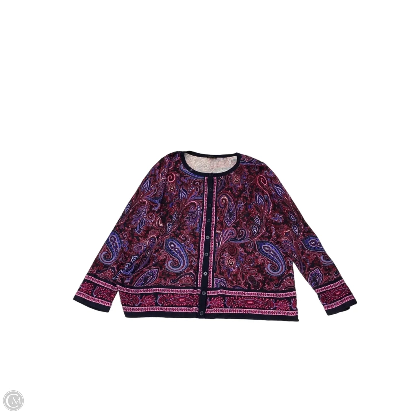 Cardigan By Talbots In Paisley Print, Size: 2x