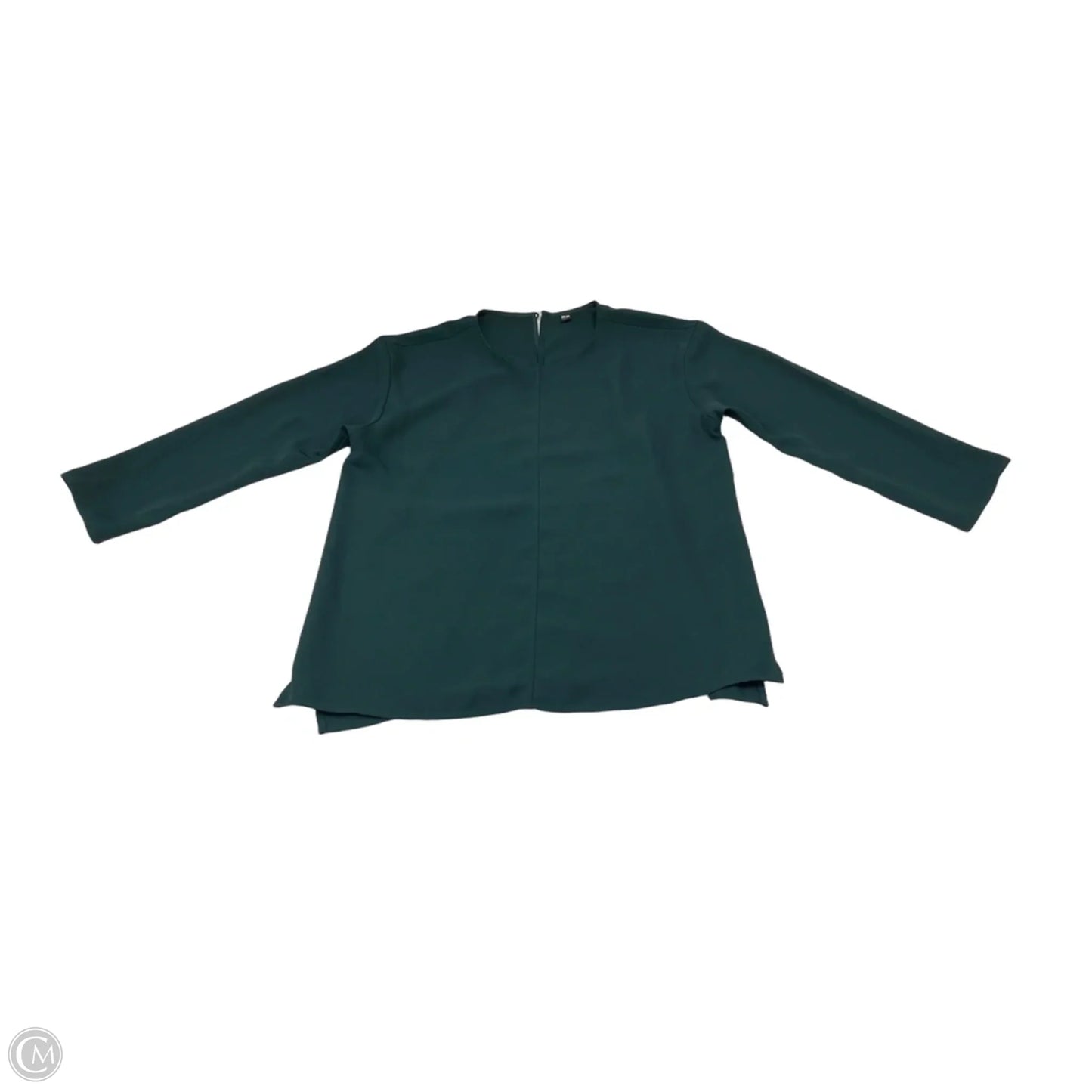 Blouse 3/4 Sleeve By Uniqlo In Green, Size: S