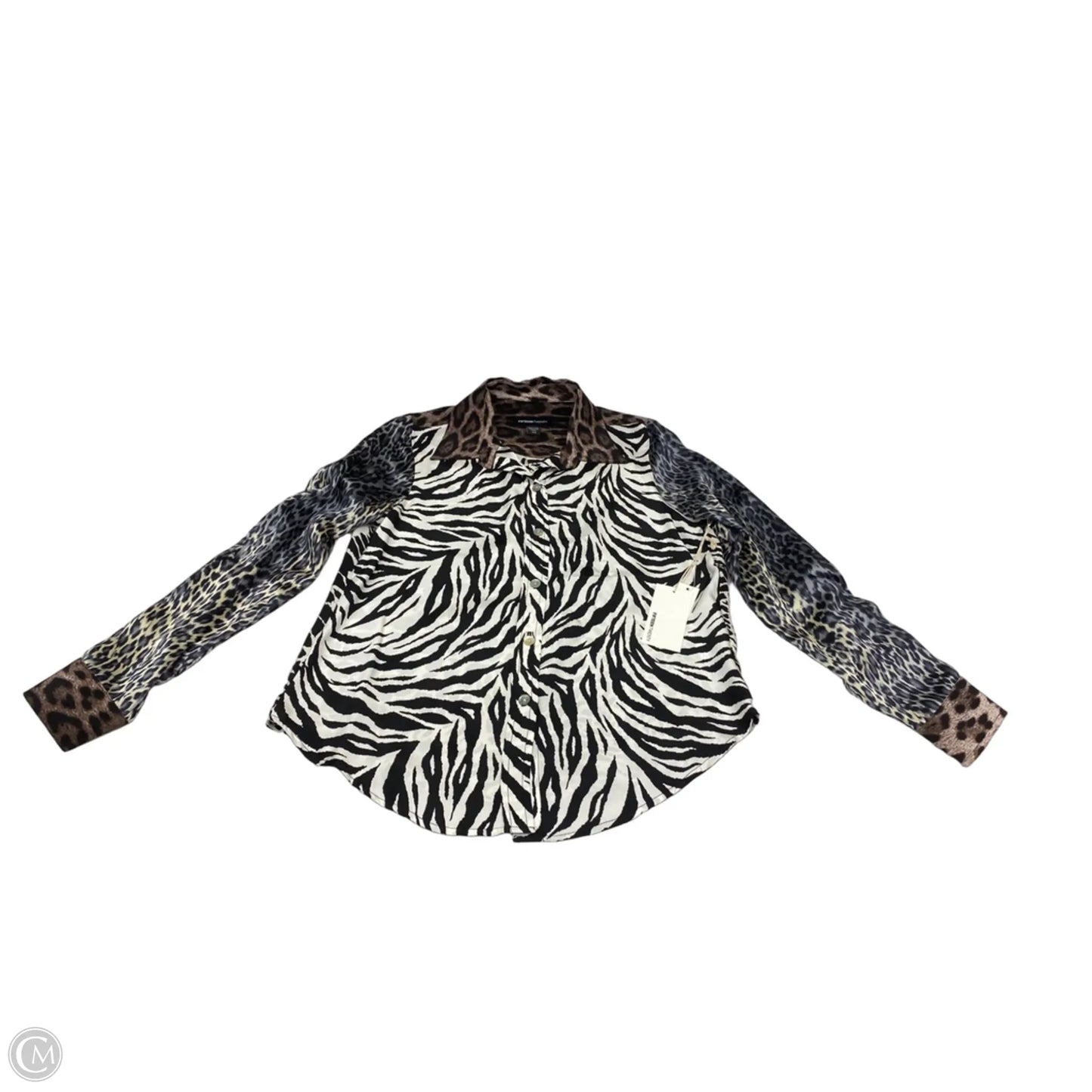 Blouse Long Sleeve By Fifteen Twenty In Animal Print, Size: Xs