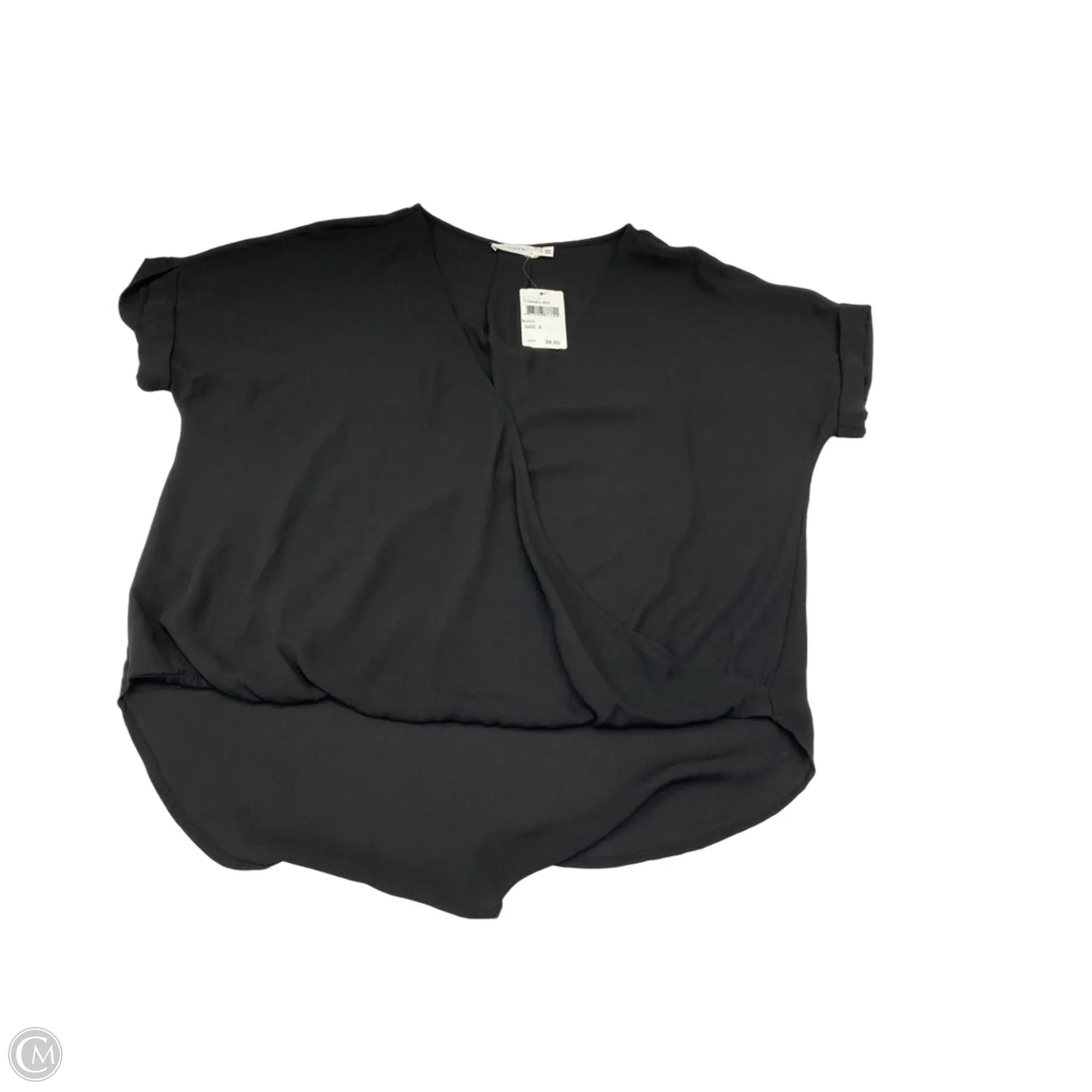 Blouse Short Sleeve By Lush In Black, Size: S