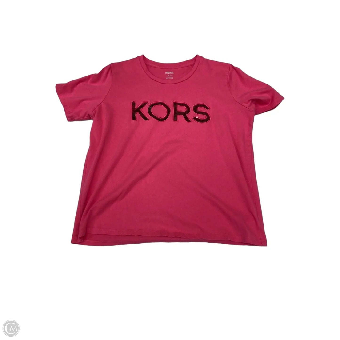 Top Short Sleeve Designer By Michael Kors In Pink, Size: Xl