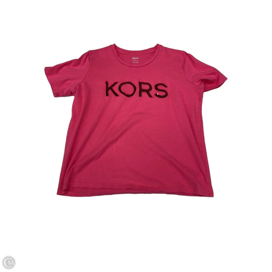 Top Short Sleeve Designer By Michael Kors In Pink, Size: Xl