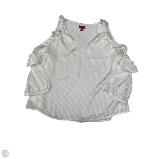 Blouse 3/4 Sleeve By Vince Camuto In White, Size: Xl