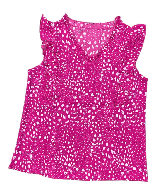 Top Ss By Clothes Mentor In Pink & White, Size:S
