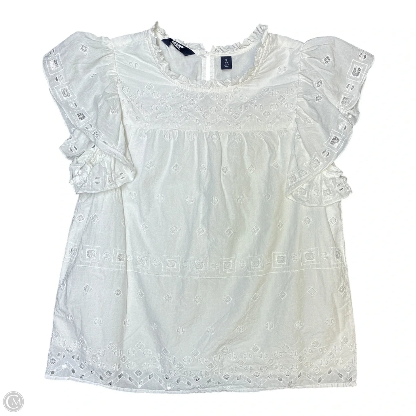 Blouse Short Sleeve By Lands End In White, Size: S