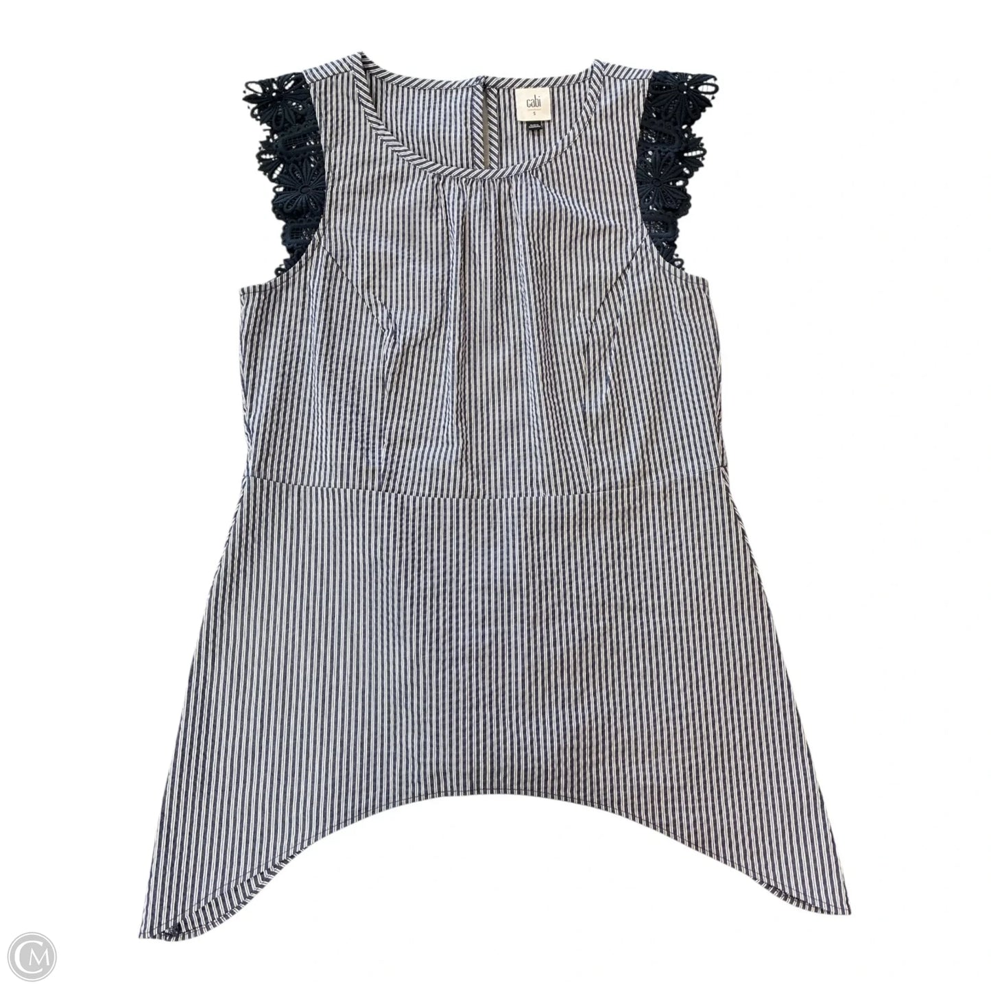 Blouse Short Sleeve By Cabi In Navy, Size: S