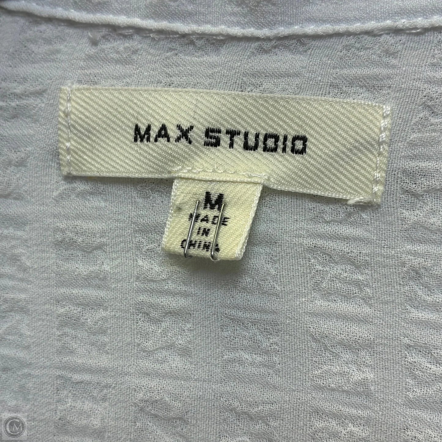 Top Short Sleeve By Max Studio In White, Size: M