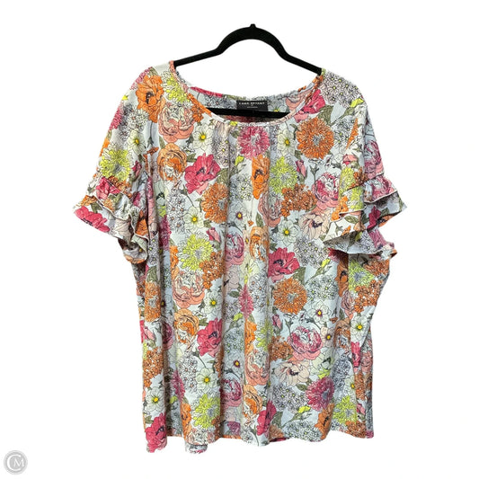 Blouse Short Sleeve By Lane Bryant In Floral Print, Size: 2x