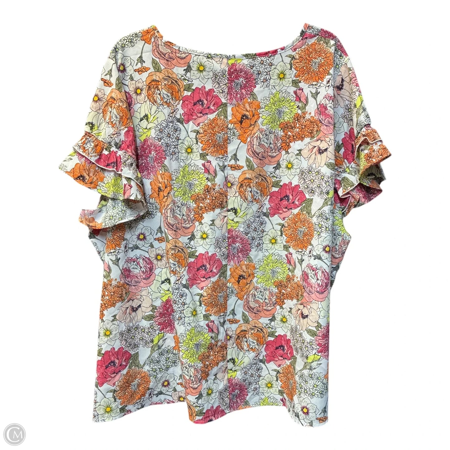 Blouse Short Sleeve By Lane Bryant In Floral Print, Size: 2x