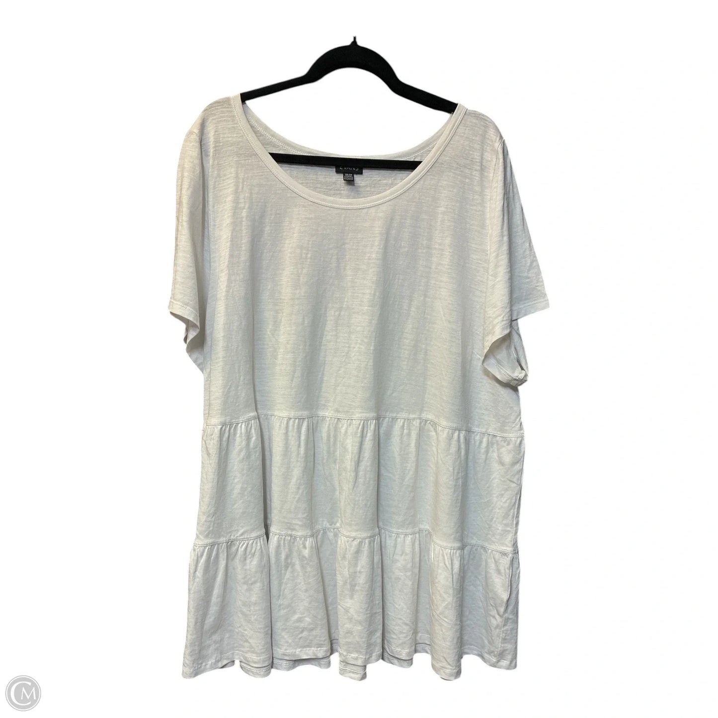 Top Short Sleeve By Cme In White, Size: 3x