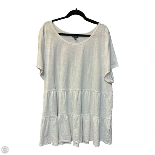 Top Short Sleeve By Cme In White, Size: 3x