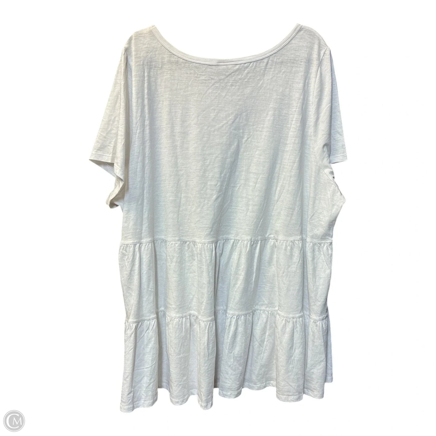 Top Short Sleeve By Cme In White, Size: 3x