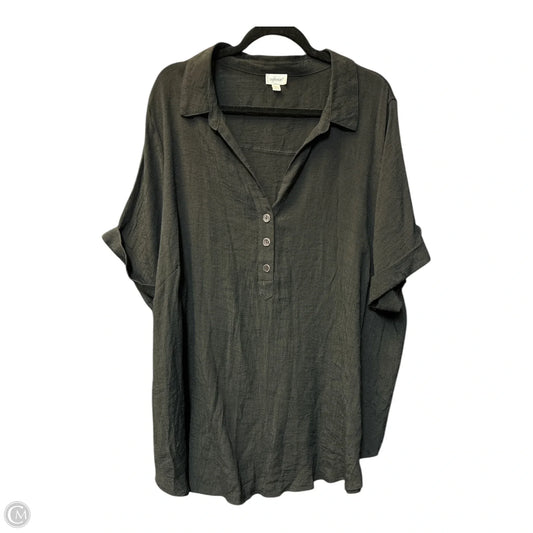 Top Short Sleeve By Avenue In Black, Size: 3x