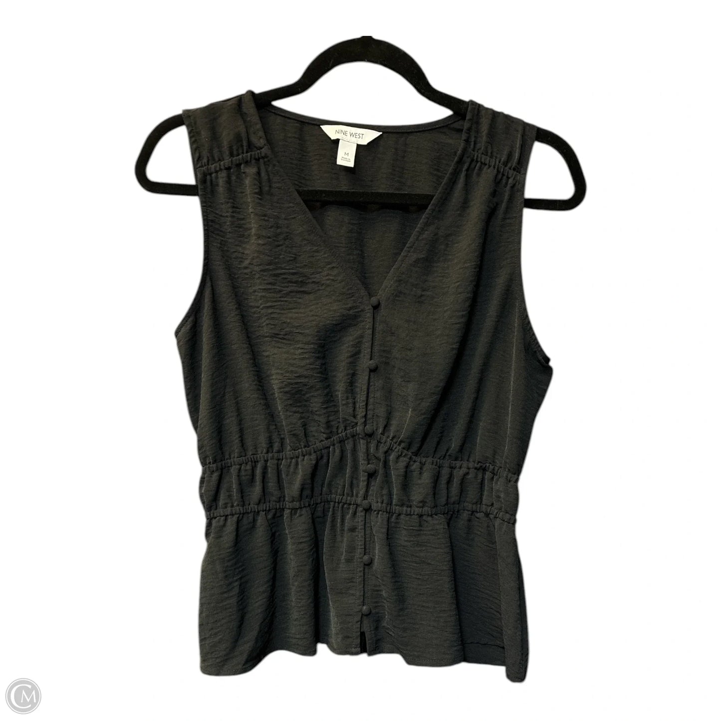 Blouse Sleeveless By Nine West In Black, Size: M