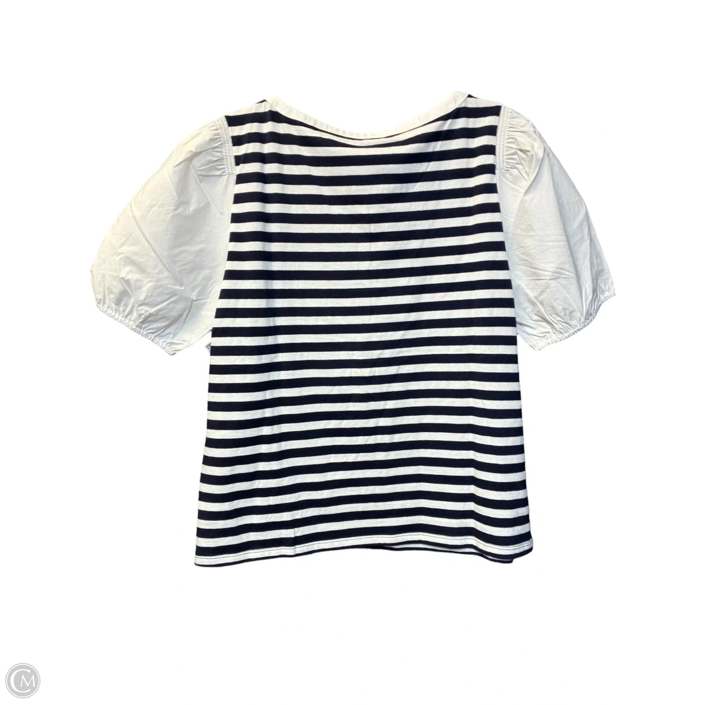 Top Short Sleeve By Talbots In Striped Pattern, Size: L