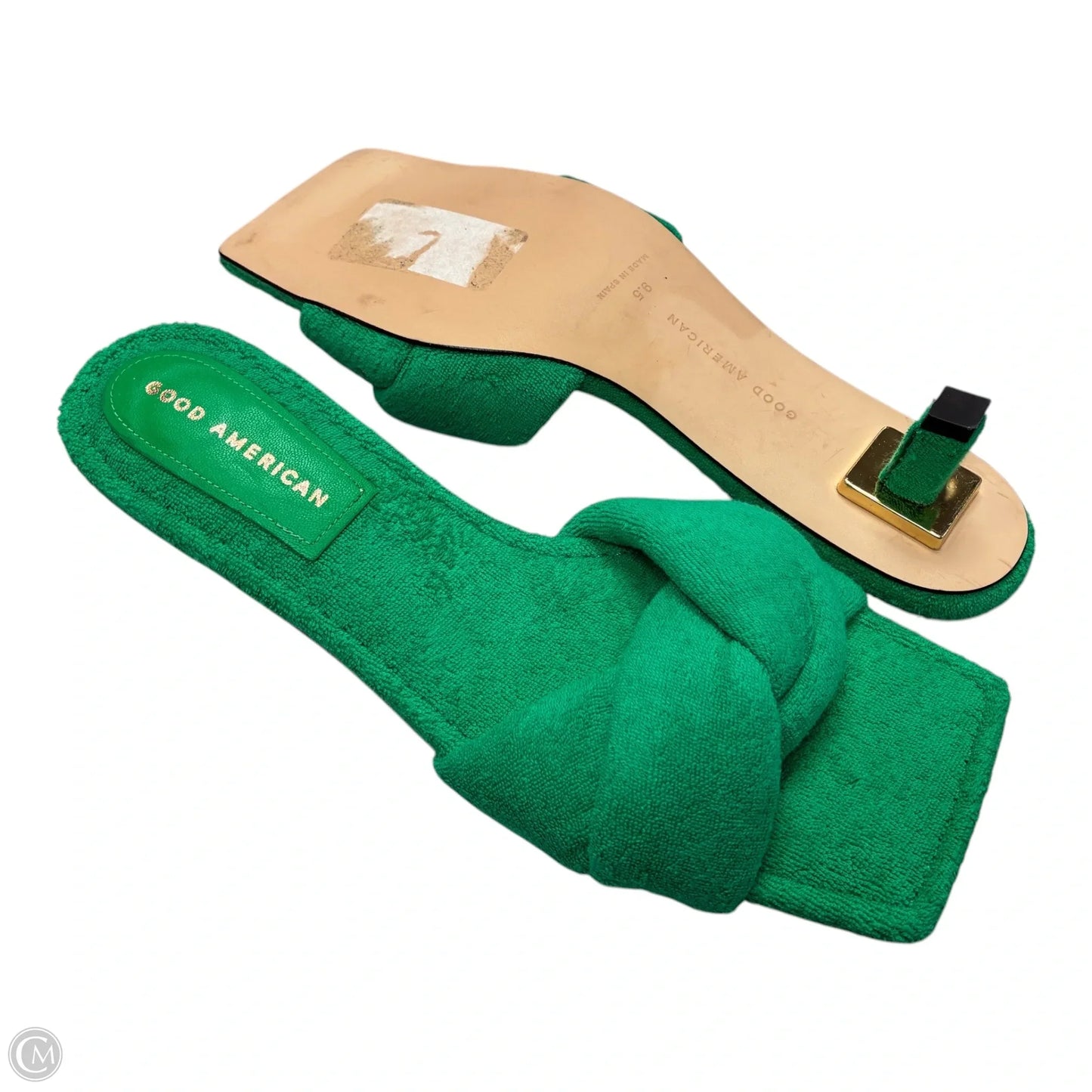 Sandals Heels Kitten By Good American In Green, Size: 9.5