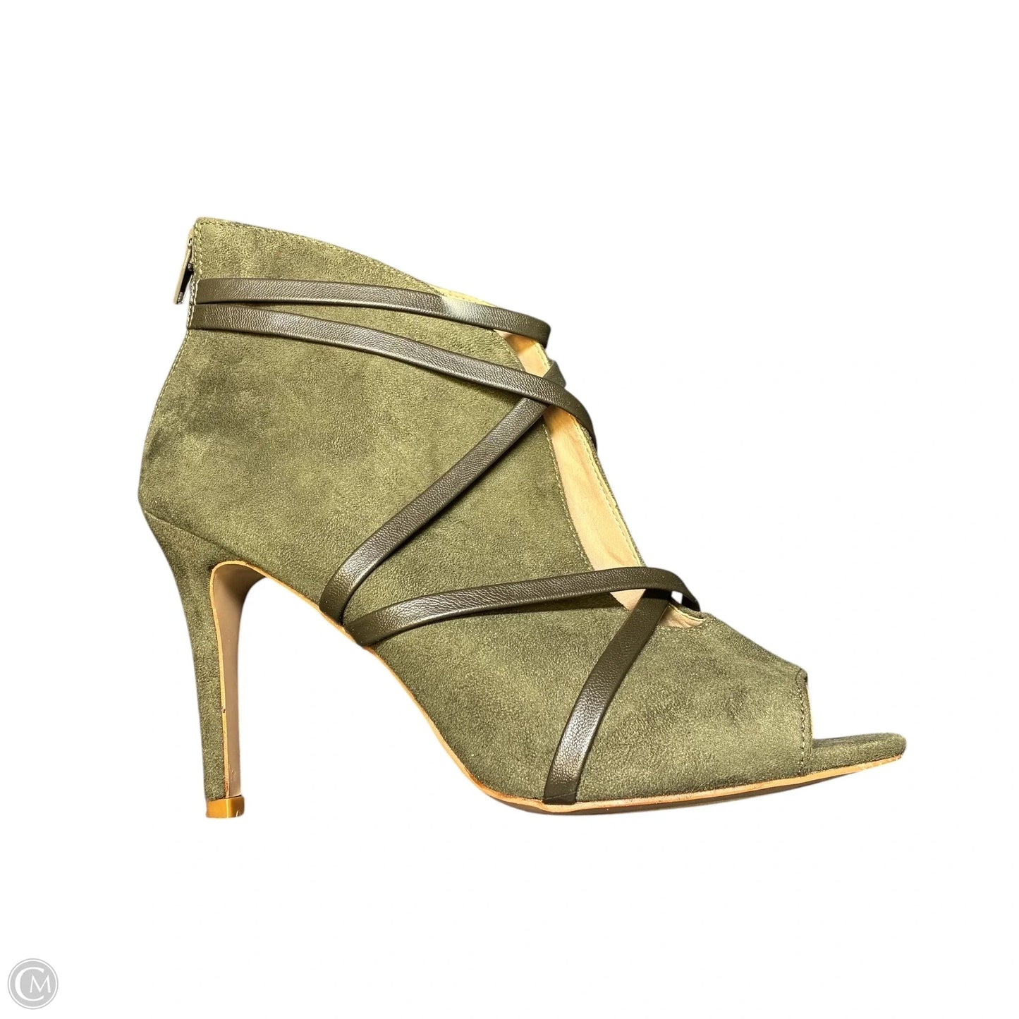 Boots Ankle Heels By Cme In Green, Size: 9