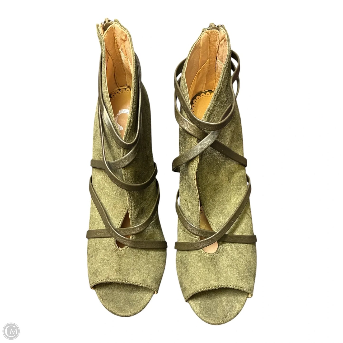 Boots Ankle Heels By Cme In Green, Size: 9