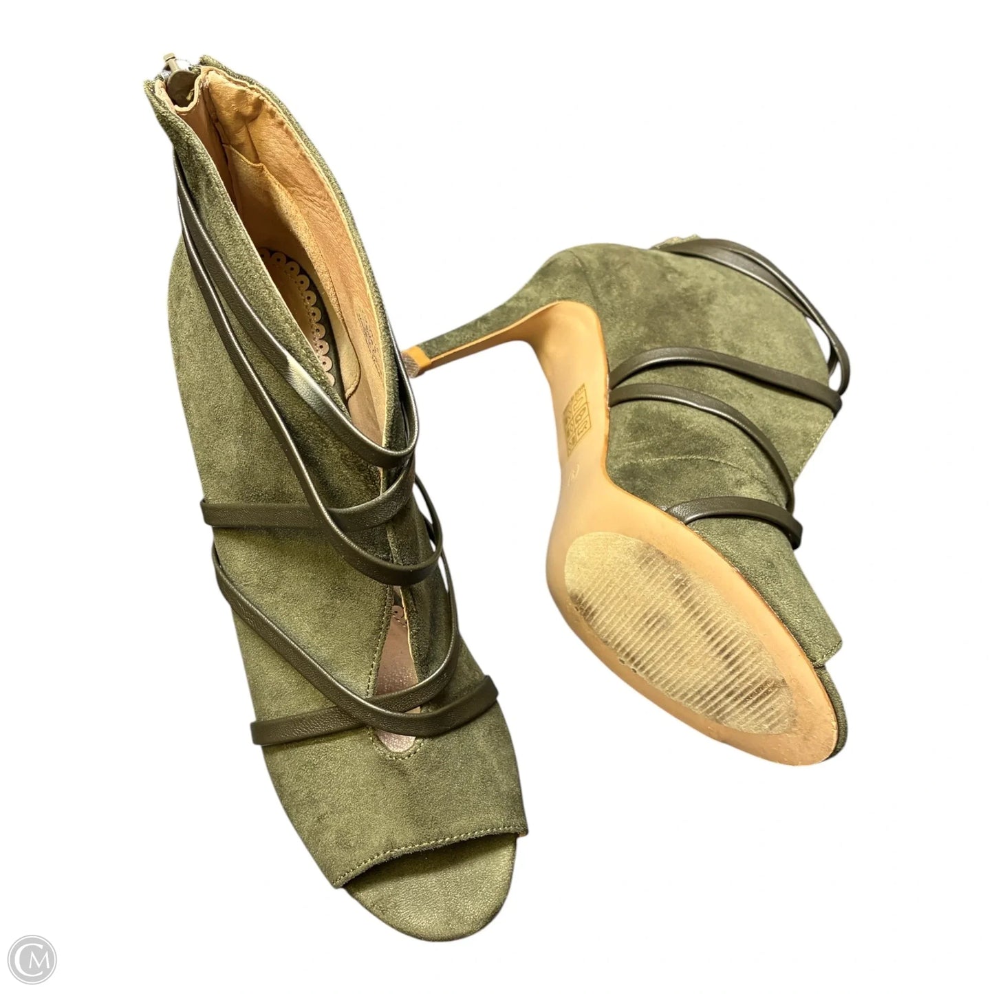 Boots Ankle Heels By Cme In Green, Size: 9