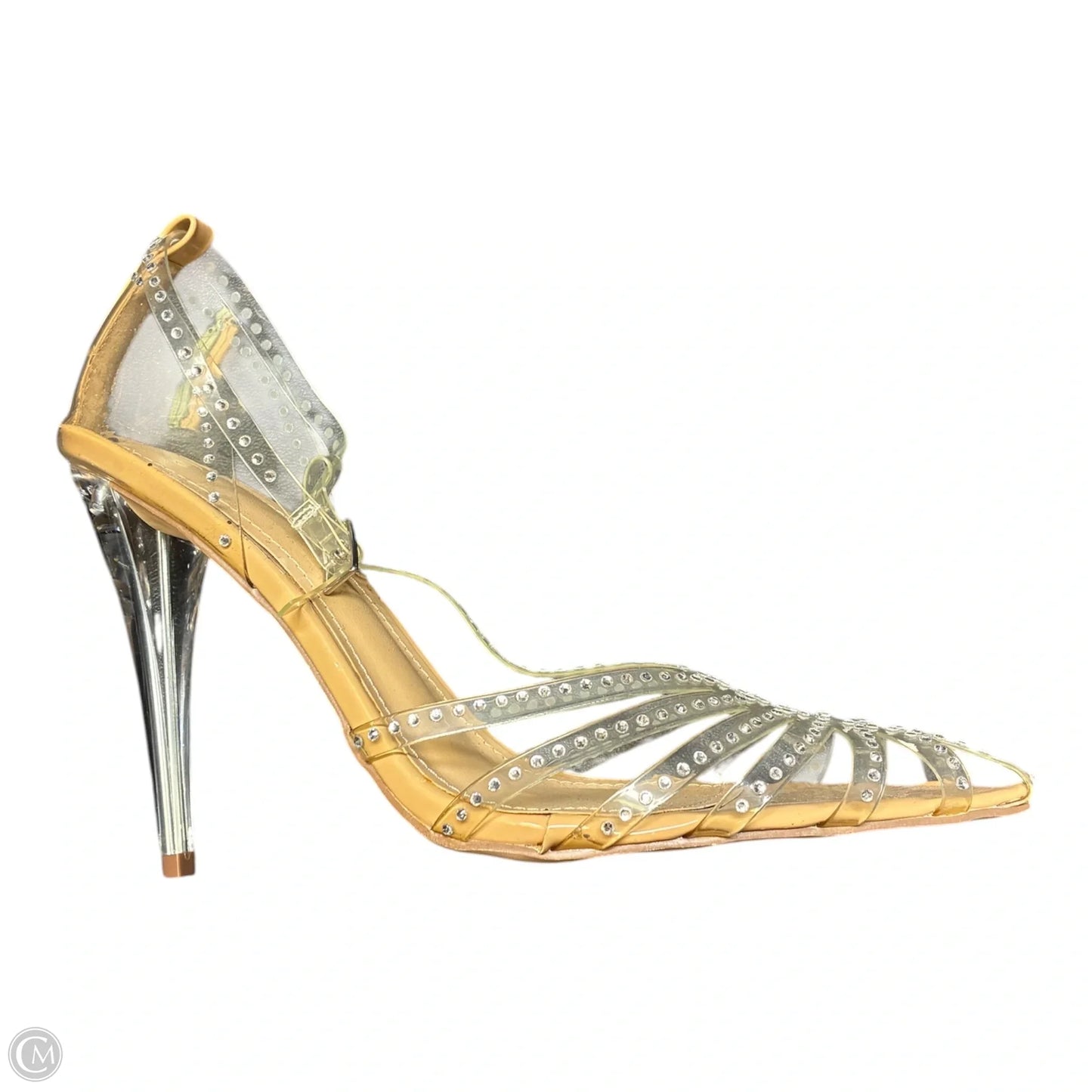 Sandals Heels Stiletto By Jf In Clear, Size: 8.5