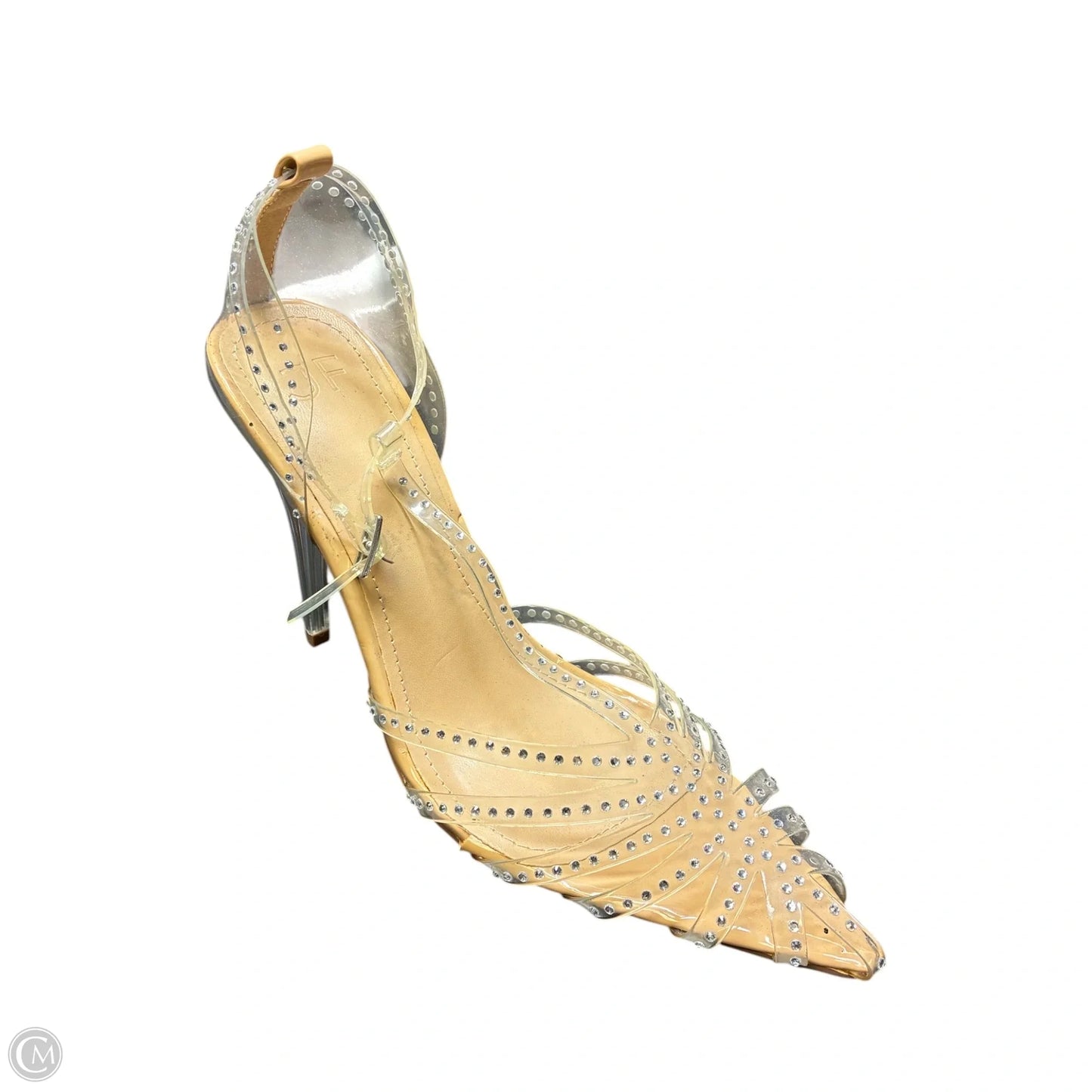 Sandals Heels Stiletto By Jf In Clear, Size: 8.5