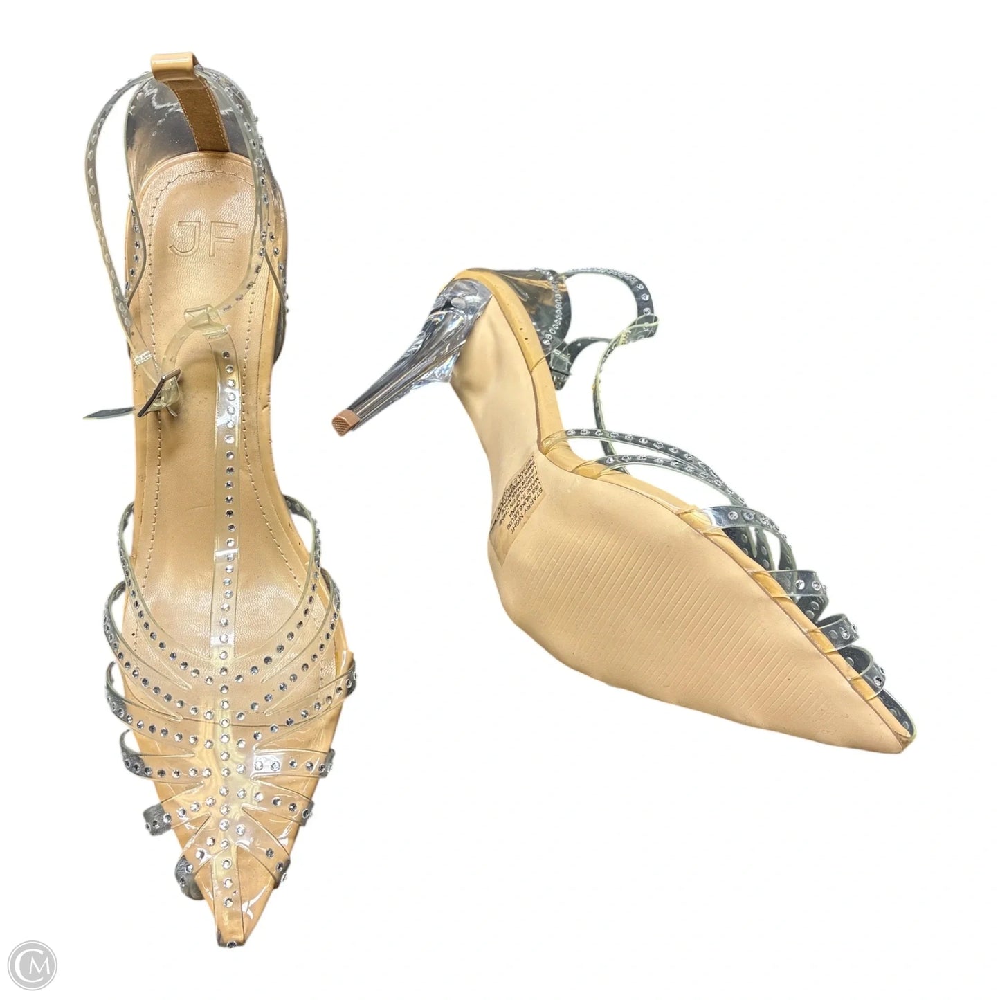 Sandals Heels Stiletto By Jf In Clear, Size: 8.5