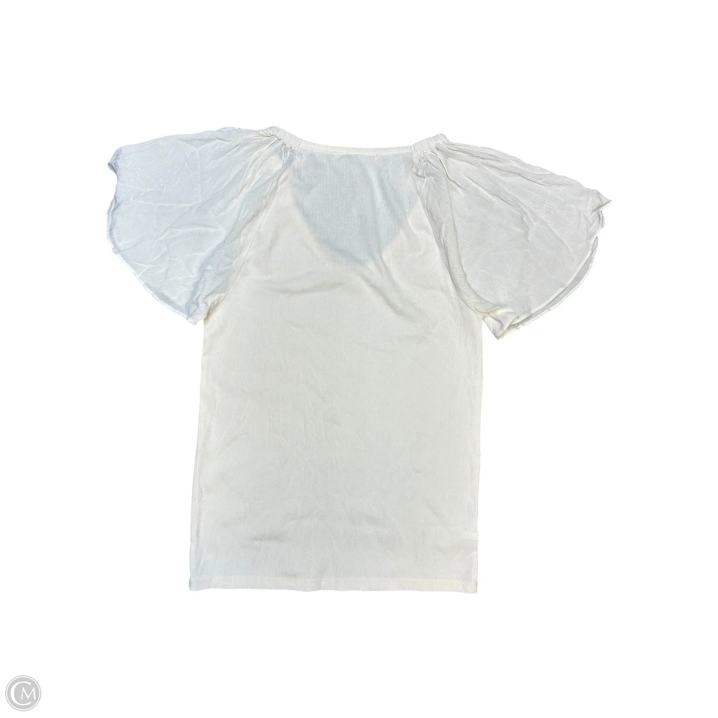 Top Short Sleeve By Loft In Ivory, Size: Sp