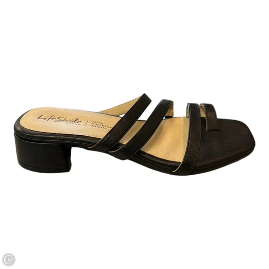 Sandals Heels Block By Life Stride In Black, Size: 6