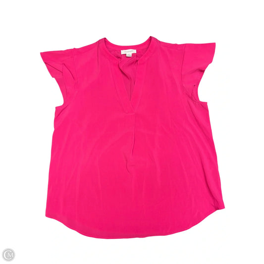 Blouse Short Sleeve By Calvin Klein In Pink, Size: S