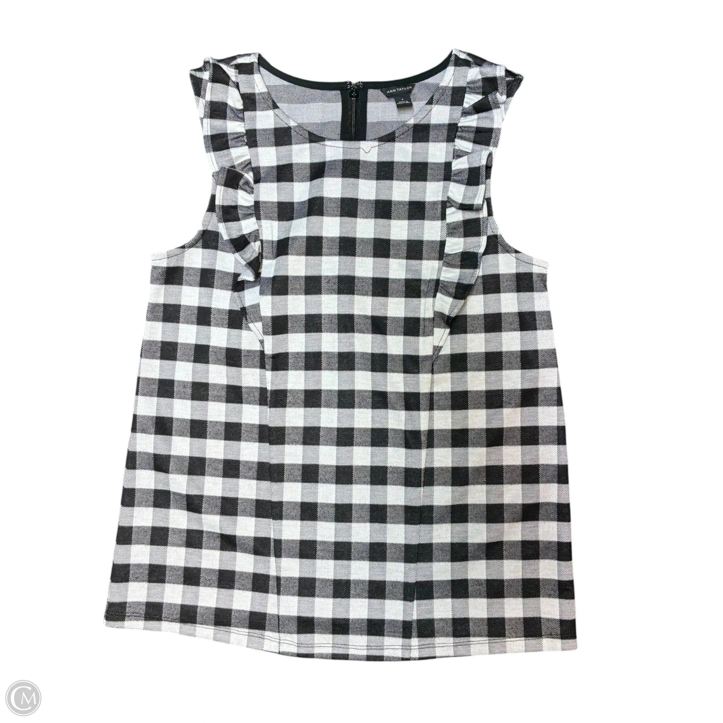 Top Sleeveless By Ann Taylor In Black & White, Size: S