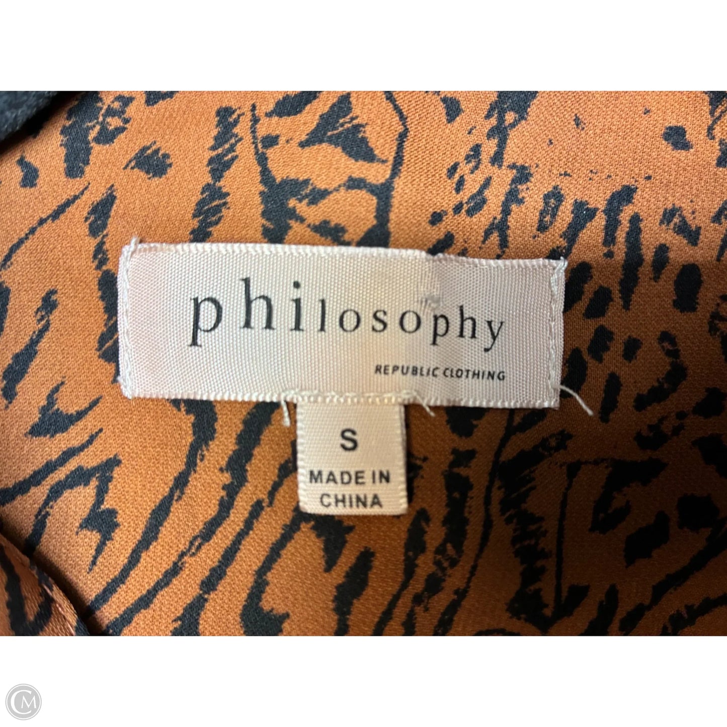 Blouse Long Sleeve By Philosophy In Brown, Size: S