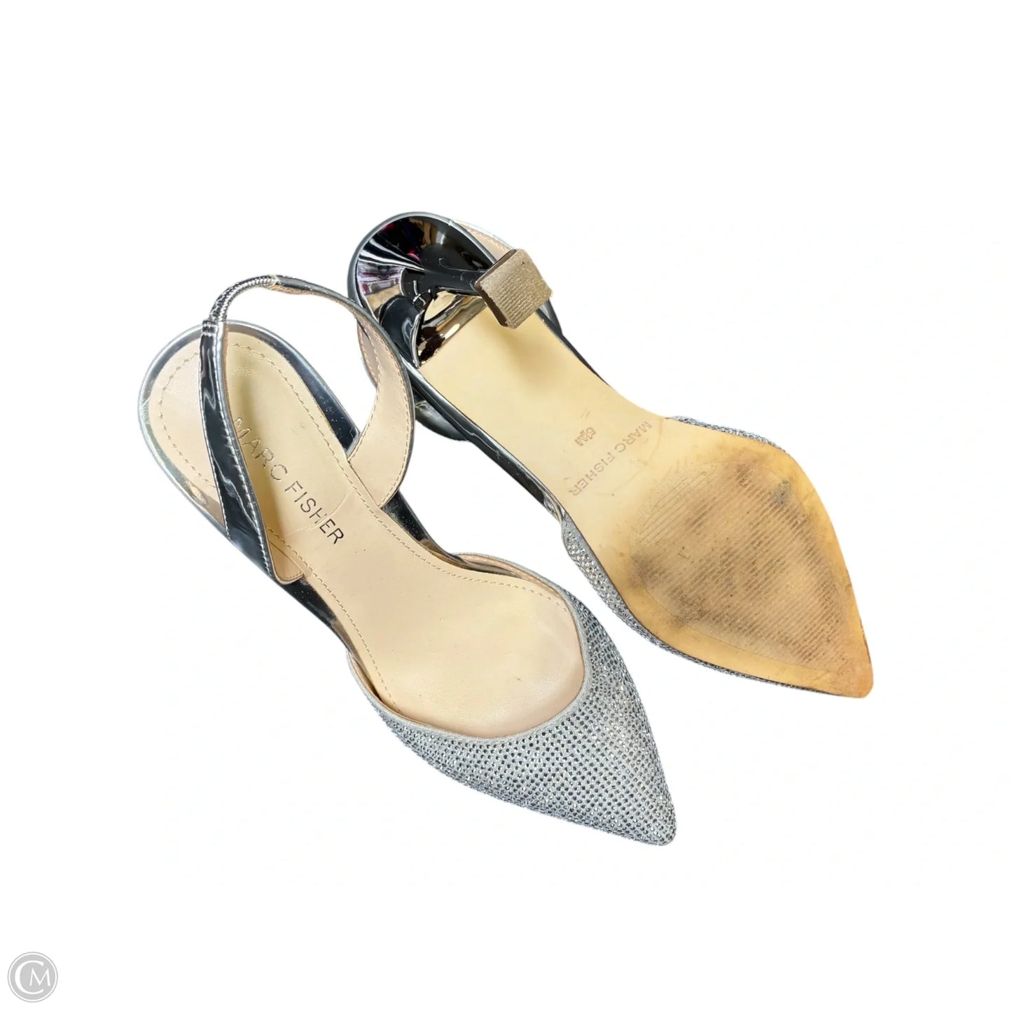 Shoes Heels Stiletto By Marc Fisher In Silver, Size: 6.5