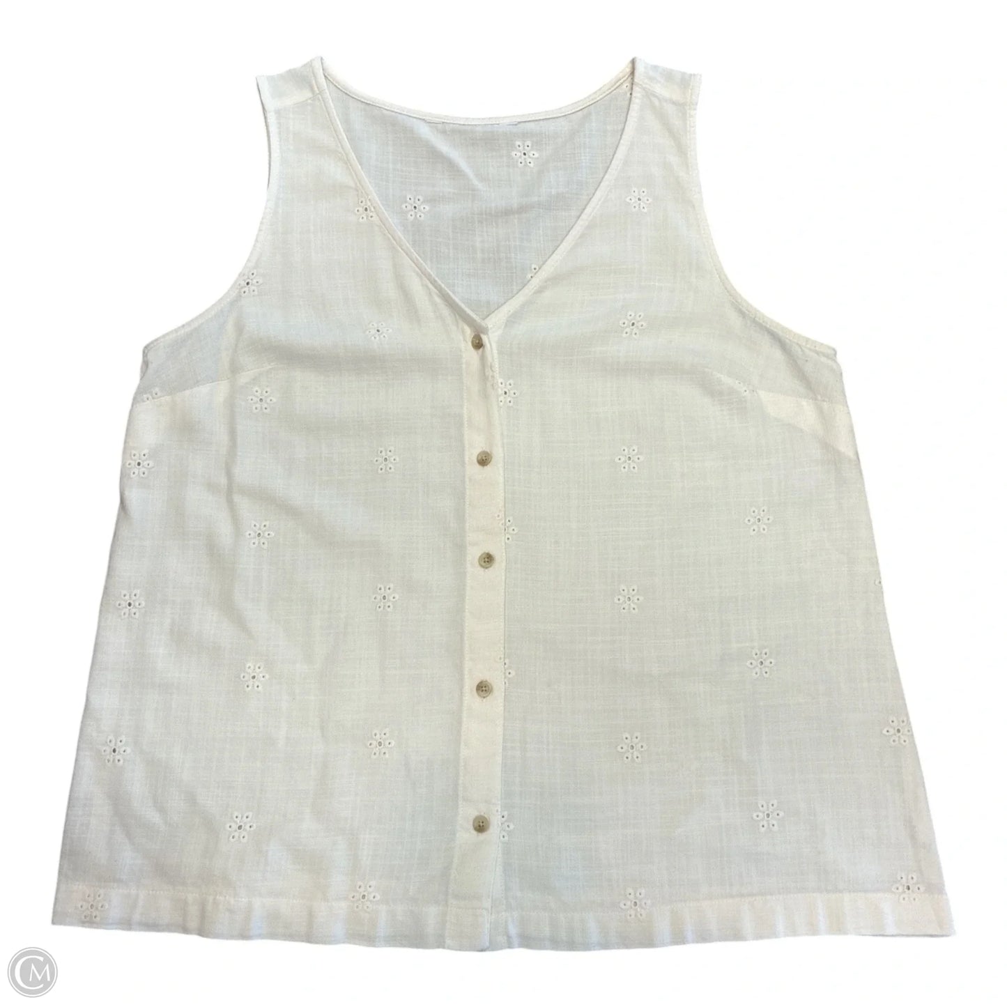 Top Sleeveless By Clothes Mentor In Cream, Size: L
