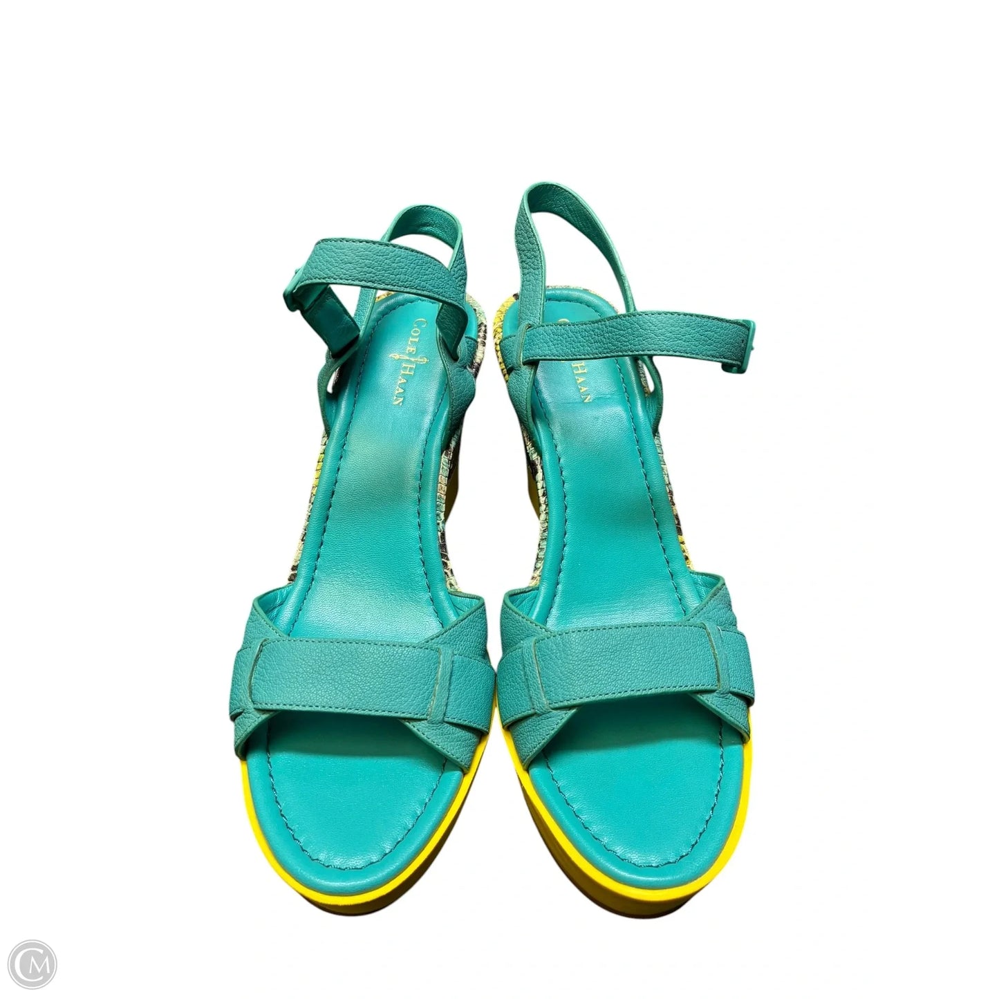 Sandals Heels Wedge By Cole-haan In Snakeskin Print, Size: 9