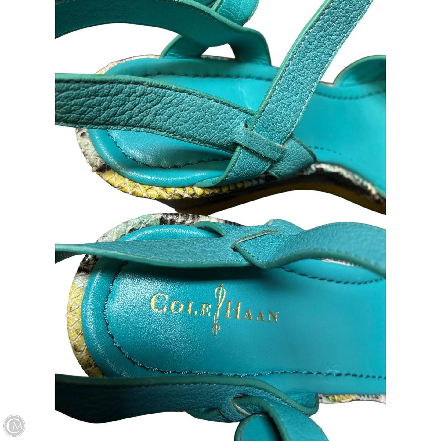 Sandals Heels Wedge By Cole-haan In Snakeskin Print, Size: 9