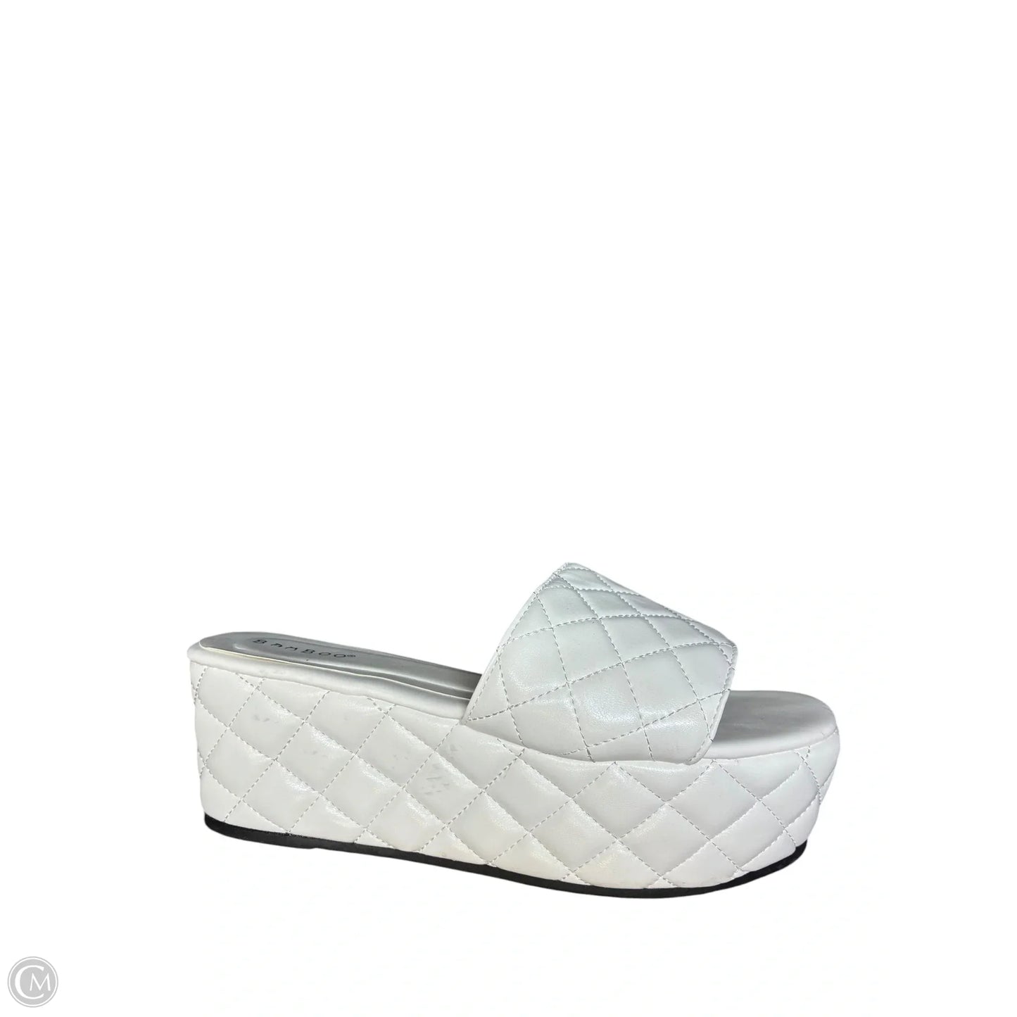 Sandals Heels Block By Bamboo In White, Size: 8